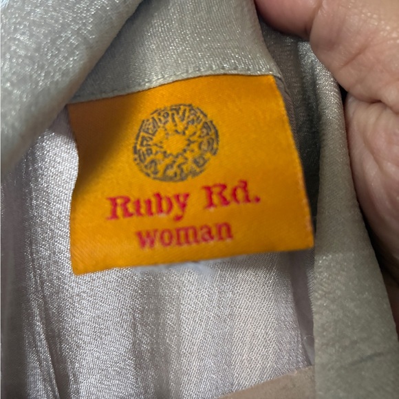 Ruby Rd. Metallic Light Taupe Zip-Front Bomber Jacket - Picture 2 of 2